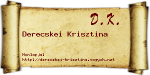 Derecskei Krisztina névjegykártya
